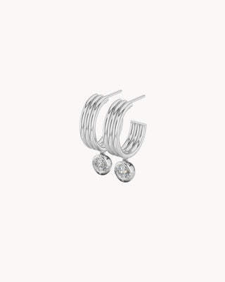 TRIO No. 1 | Triple Layer Hoops With Diamonds