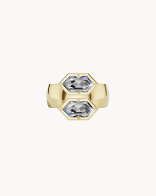 AXIS No. 1 | Chunky Bezel Ring With Hexagon Diamonds