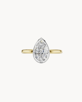 BUTTON No. 5 | Two Tone Button Back Bezel Engagement Ring
