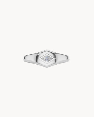ALEX No. 1 | Lozenge Cut Diamond Signet Bezel Ring