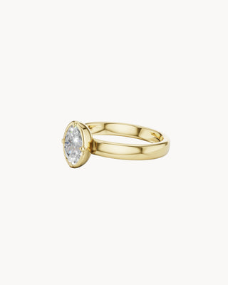 BUTTON No. 1  | Button Back Bezel Engagement Ring