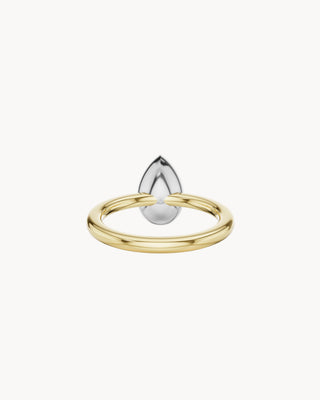 BUTTON No. 5 | Two Tone Button Back Bezel Engagement Ring