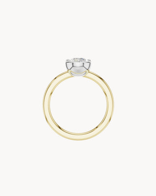 BUTTON No. 5 | Two Tone Button Back Bezel Engagement Ring