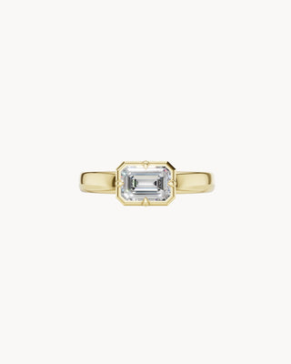 BUTTON No. 2  | East-West Button Back Bezel Engagement Ring