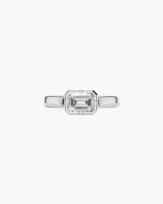 BUTTON No. 2  | East-West Button Back Bezel Engagement Ring