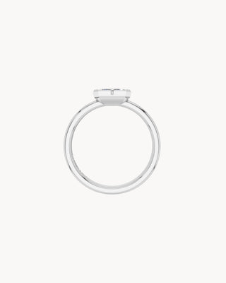 BUTTON No. 2  | East-West Button Back Bezel Engagement Ring