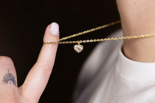 NINA No. 1 | Bezel Heart Diamond Pendant Necklace